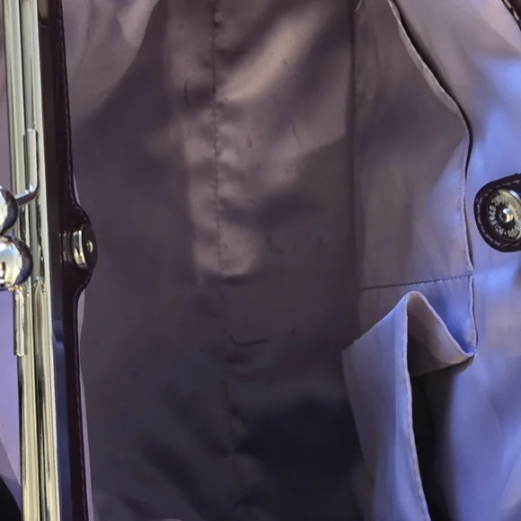 Y2K vintage Coach Signature Frame Carryall. Kisslock. Deep Plum. - Picture 11 of 14